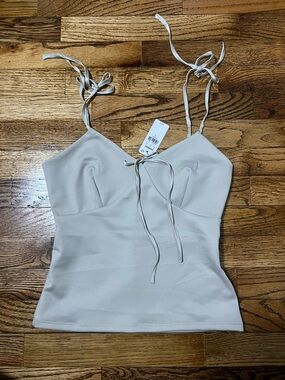 Express Light Cream Tie-Detail Cami Top